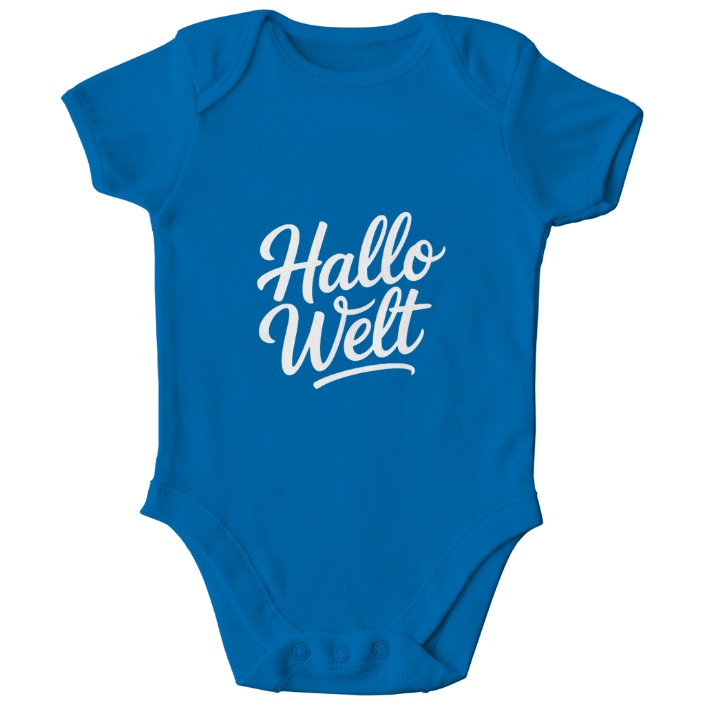 Kinder Bio Body „Hallo Welt“ – Premium Bodysuit aus Bio-Baumwolle | Nachhaltiger Spruch Body