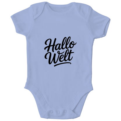 Kinder Bio Body „Hallo Welt“ – Premium Bodysuit aus Bio-Baumwolle | Nachhaltiger Spruch Body