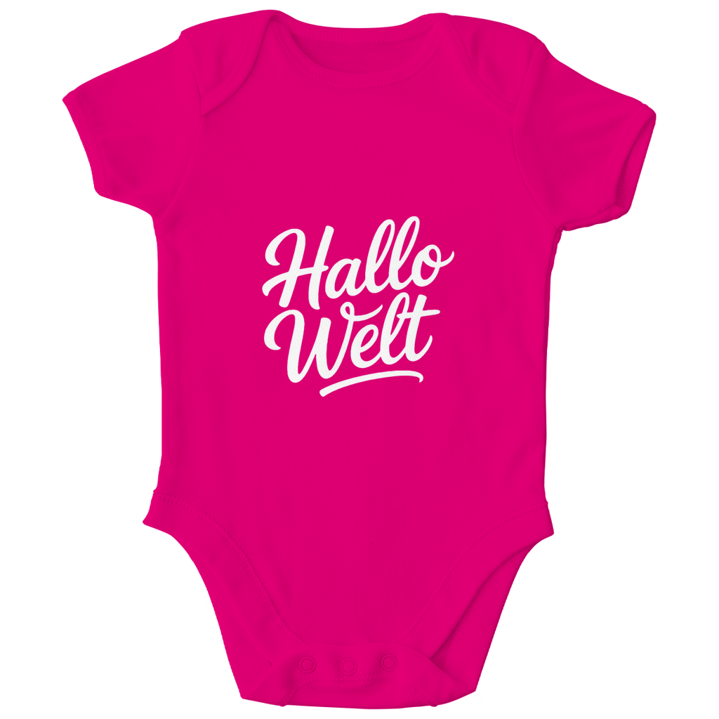 Kinder Bio Body „Hallo Welt“ – Premium Bodysuit aus Bio-Baumwolle | Nachhaltiger Spruch Body