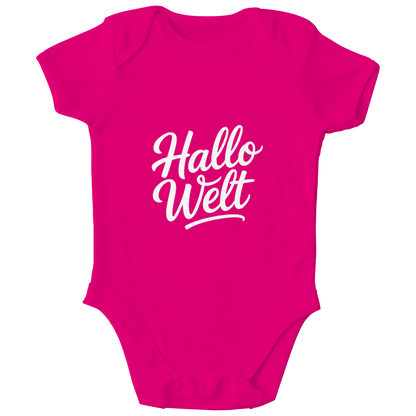 Kinder Bio Body „Hallo Welt“ – Premium Bodysuit aus Bio-Baumwolle | Nachhaltiger Spruch Body