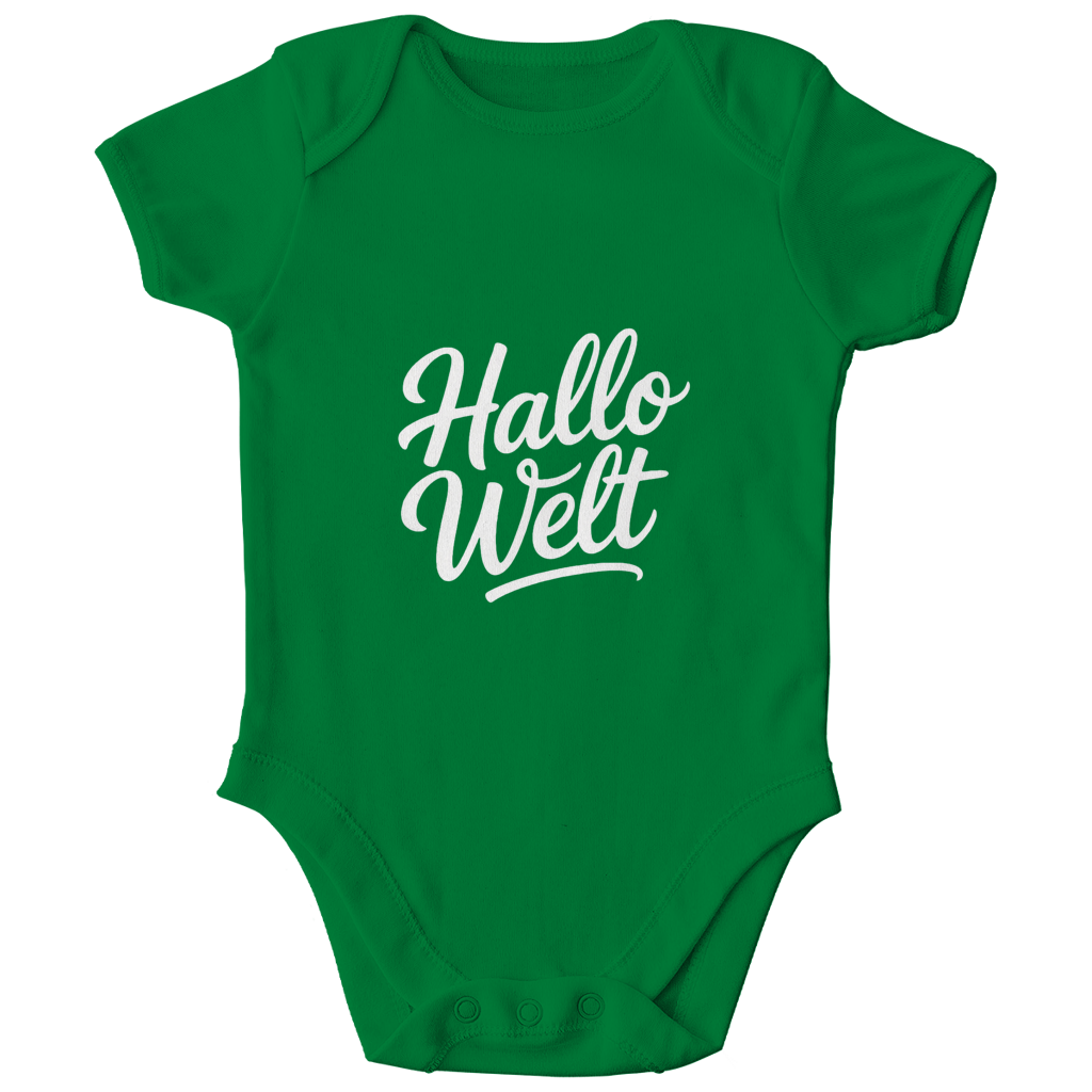 Kinder Bio Body „Hallo Welt“ – Premium Bodysuit aus Bio-Baumwolle | Nachhaltiger Spruch Body