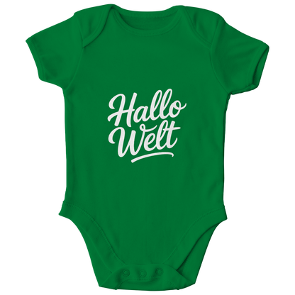Kinder Bio Body „Hallo Welt“ – Premium Bodysuit aus Bio-Baumwolle | Nachhaltiger Spruch Body