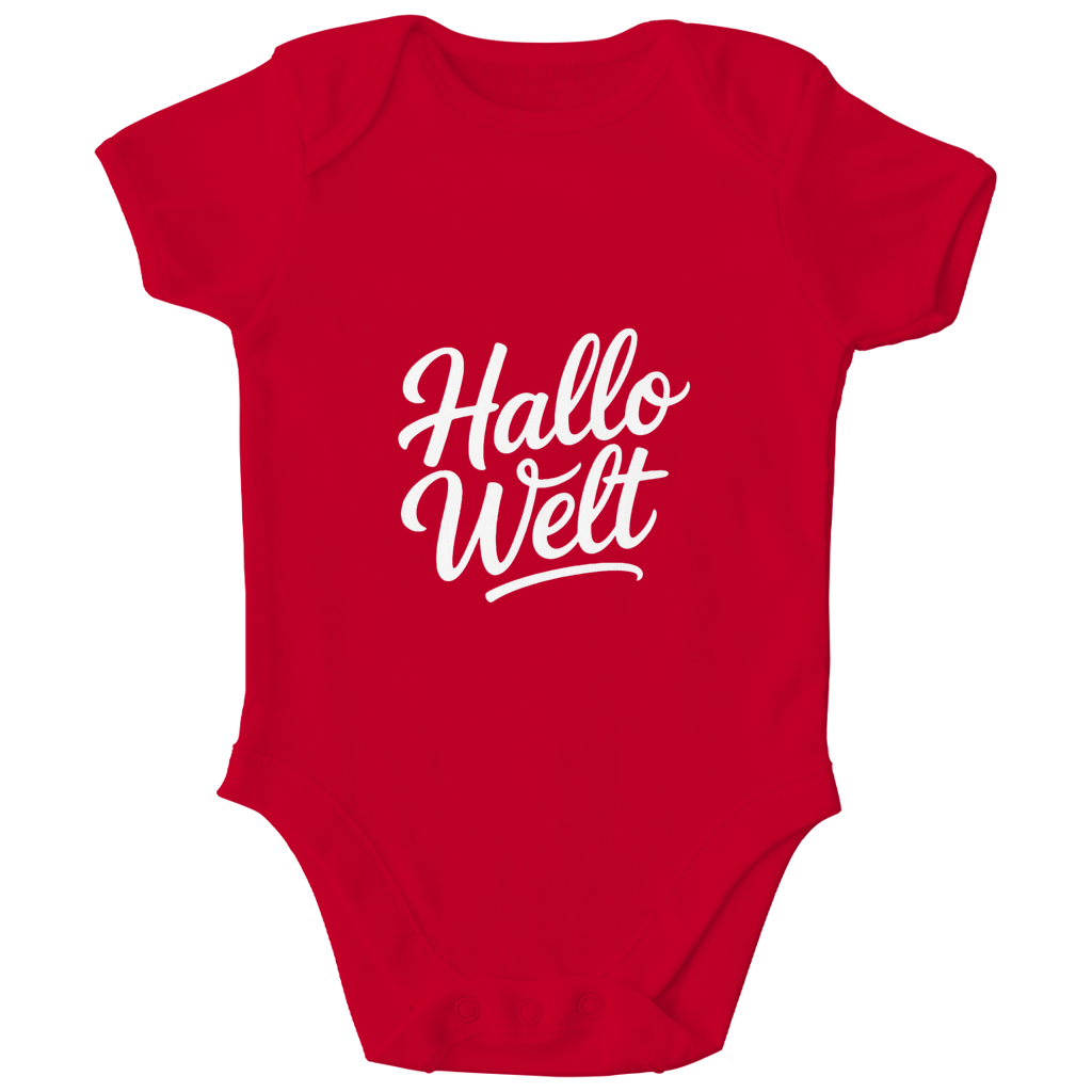 Kinder Bio Body „Hallo Welt“ – Premium Bodysuit aus Bio-Baumwolle | Nachhaltiger Spruch Body