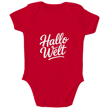 Kinder Bio Body „Hallo Welt“ – Premium Bodysuit aus Bio-Baumwolle | Nachhaltiger Spruch Body