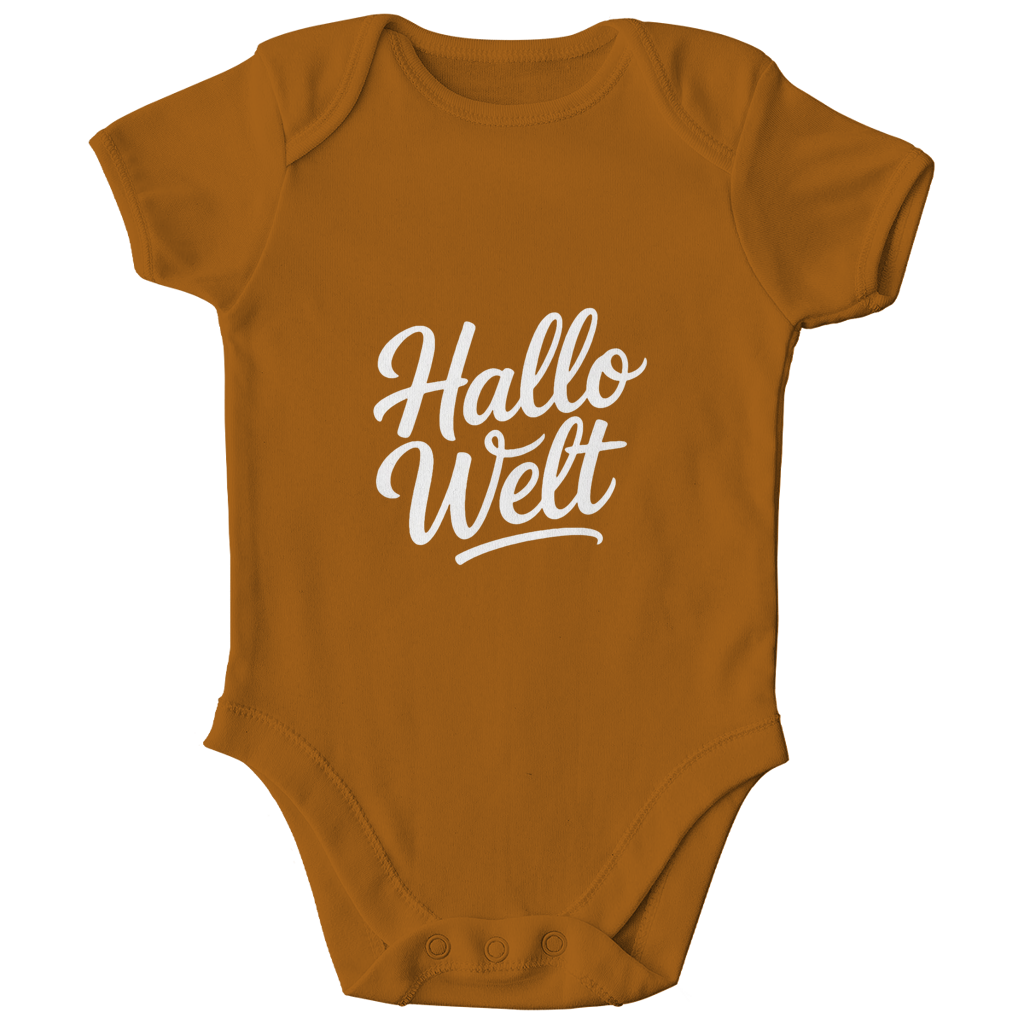 Kinder Bio Body „Hallo Welt“ – Premium Bodysuit aus Bio-Baumwolle | Nachhaltiger Spruch Body
