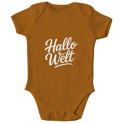 Kinder Bio Body „Hallo Welt“ – Premium Bodysuit aus Bio-Baumwolle | Nachhaltiger Spruch Body