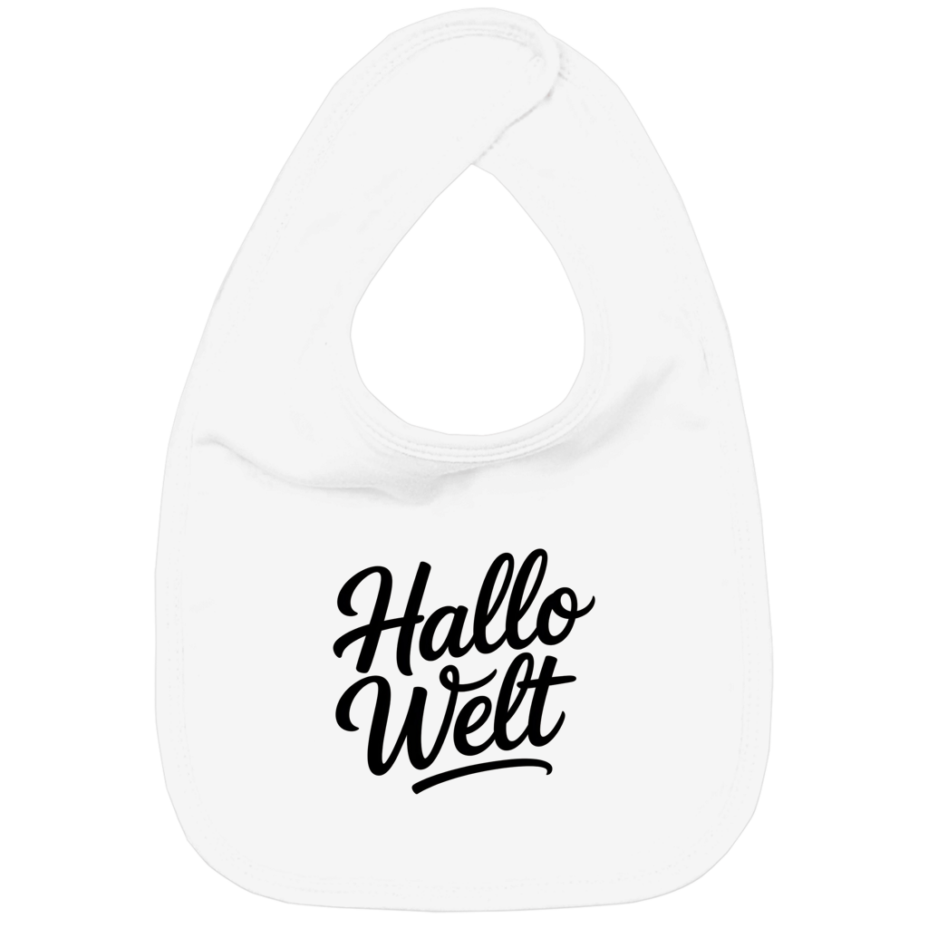 Kinder Bio Lätzchen „Hallo Welt“ – Nachhaltiges Baby Lätzchen aus Bio-Baumwolle | Süßes Spruch Lätzchen