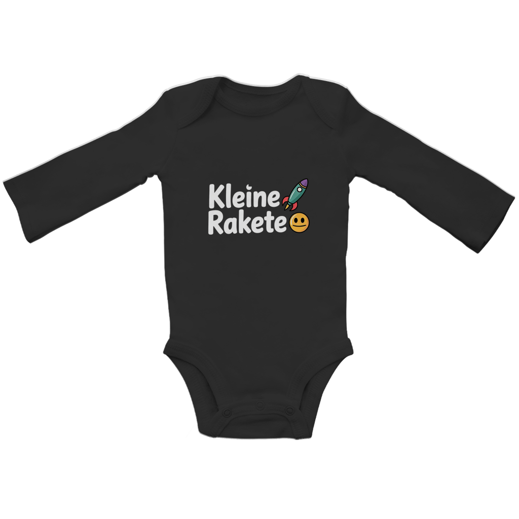 Baby Bio Langarm Body „Kleine Rakete“ – Premium Bodysuit aus Bio-Baumwolle | Nachhaltiger Baby Motiv Body