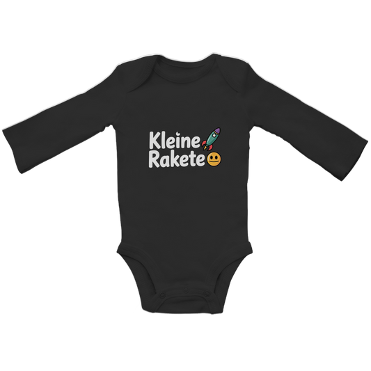 Baby Bio Langarm Body „Kleine Rakete“ – Premium Bodysuit aus Bio-Baumwolle | Nachhaltiger Baby Motiv Body