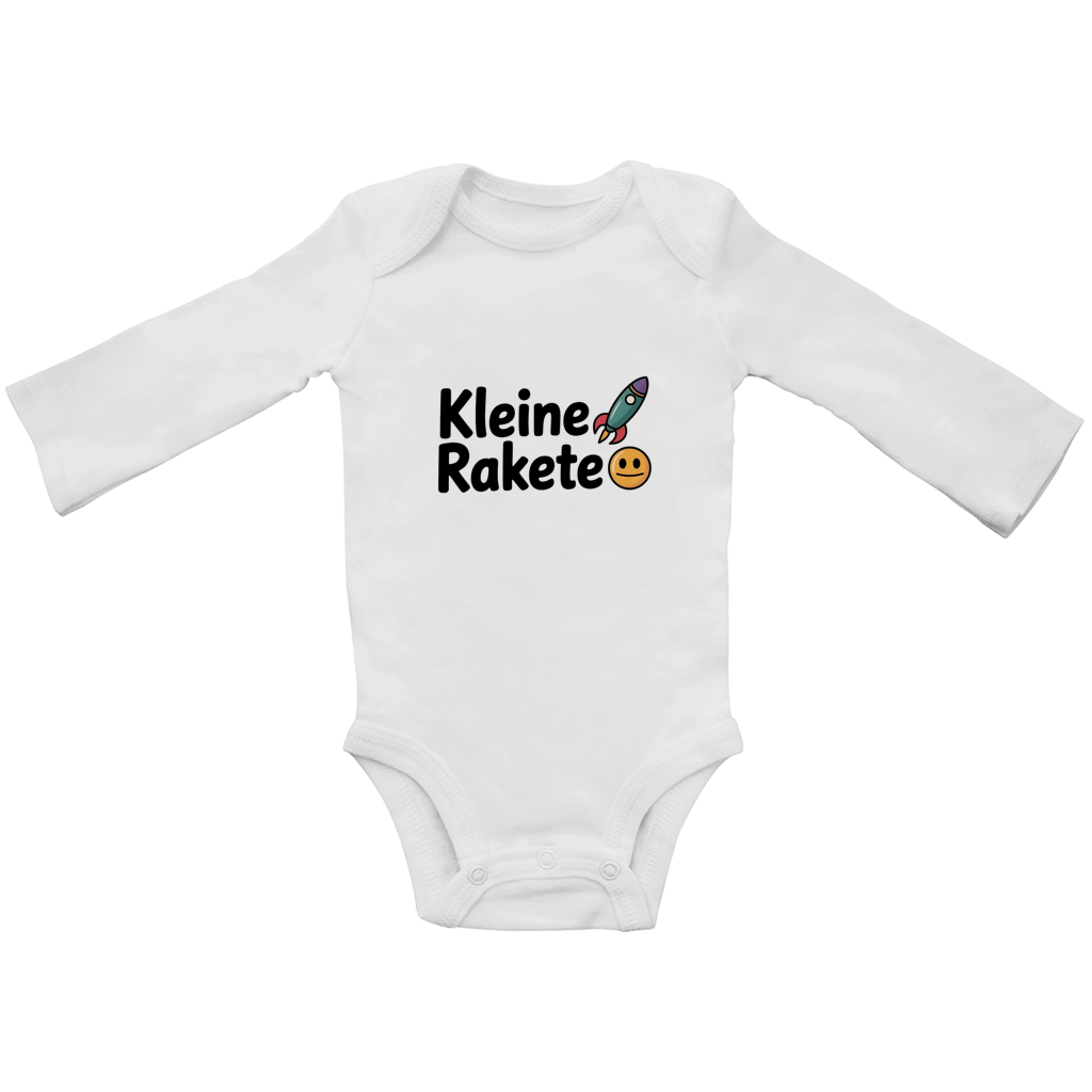 Baby Bio Langarm Body „Kleine Rakete“ – Premium Bodysuit aus Bio-Baumwolle | Nachhaltiger Baby Motiv Body