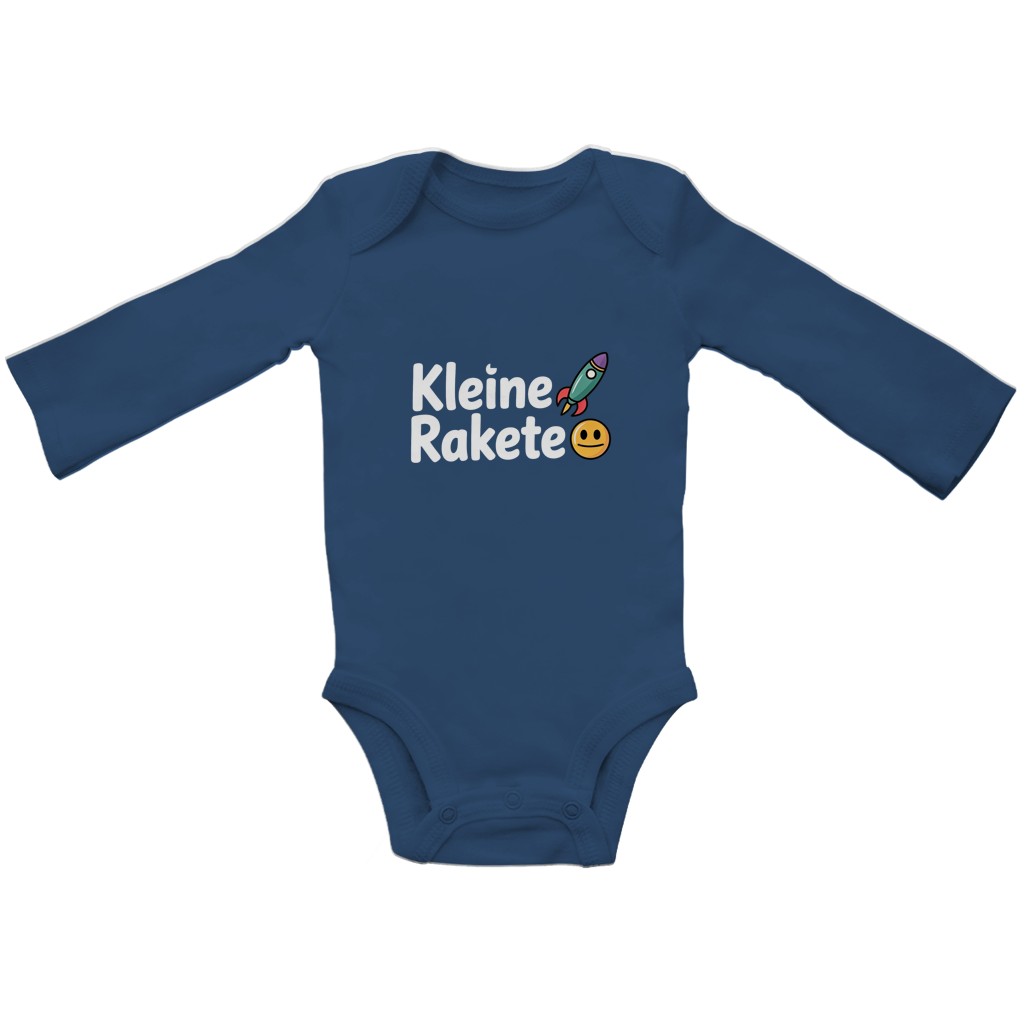 Baby Bio Langarm Body „Kleine Rakete“ – Premium Bodysuit aus Bio-Baumwolle | Nachhaltiger Baby Motiv Body