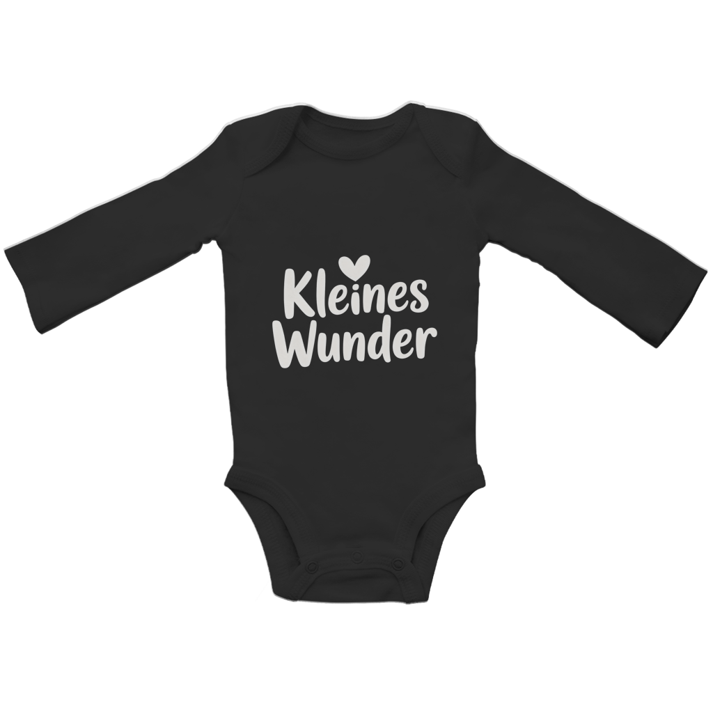 Baby Bio Langarm Body „Kleines Wunder“ – Premium Bodysuit aus Bio-Baumwolle | Nachhaltiger Baby Spruch Body