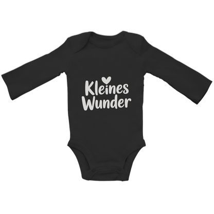 Baby Bio Langarm Body „Kleines Wunder“ – Premium Bodysuit aus Bio-Baumwolle | Nachhaltiger Baby Spruch Body