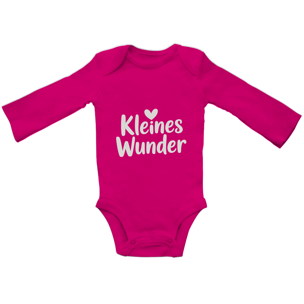 Baby Bio Langarm Body „Kleines Wunder“ – Premium Bodysuit aus Bio-Baumwolle | Nachhaltiger Baby Spruch Body