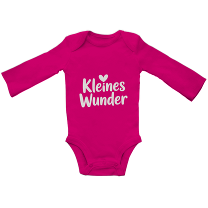 Baby Bio Langarm Body „Kleines Wunder“ – Premium Bodysuit aus Bio-Baumwolle | Nachhaltiger Baby Spruch Body
