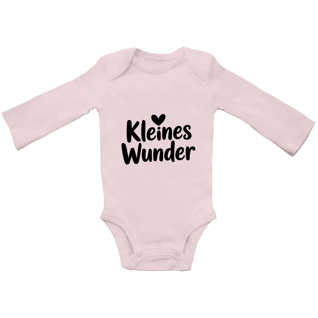 Baby Bio Langarm Body „Kleines Wunder“ – Premium Bodysuit aus Bio-Baumwolle | Nachhaltiger Baby Spruch Body