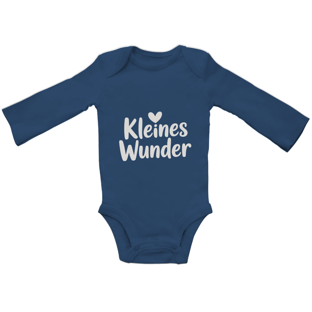 Baby Bio Langarm Body „Kleines Wunder“ – Premium Bodysuit aus Bio-Baumwolle | Nachhaltiger Baby Spruch Body