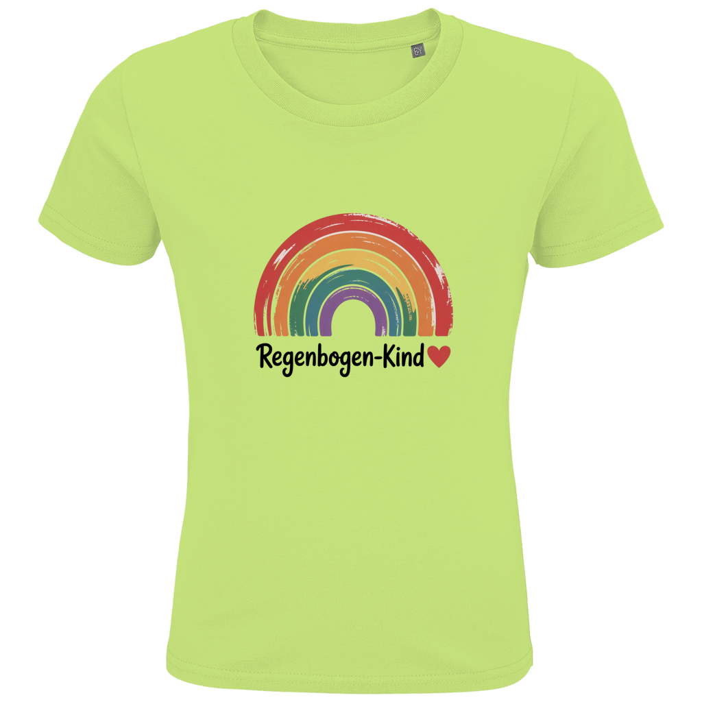 Kinder Bio T-Shirt „Regenbogen-Kind“ – Premium Kids Shirt aus Bio-Baumwolle | Nachhaltiges Motivshirt
