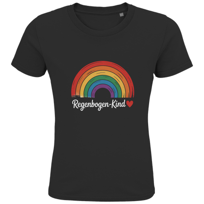 Kinder Bio T-Shirt „Regenbogen-Kind“ – Premium Kids Shirt aus Bio-Baumwolle | Nachhaltiges Motivshirt