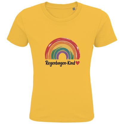 Kinder Bio T-Shirt „Regenbogen-Kind“ – Premium Kids Shirt aus Bio-Baumwolle | Nachhaltiges Motivshirt