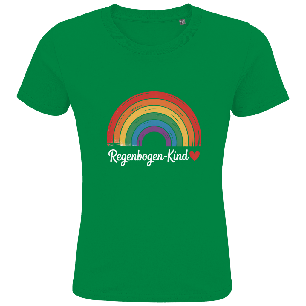 Kinder Bio T-Shirt „Regenbogen-Kind“ – Premium Kids Shirt aus Bio-Baumwolle | Nachhaltiges Motivshirt