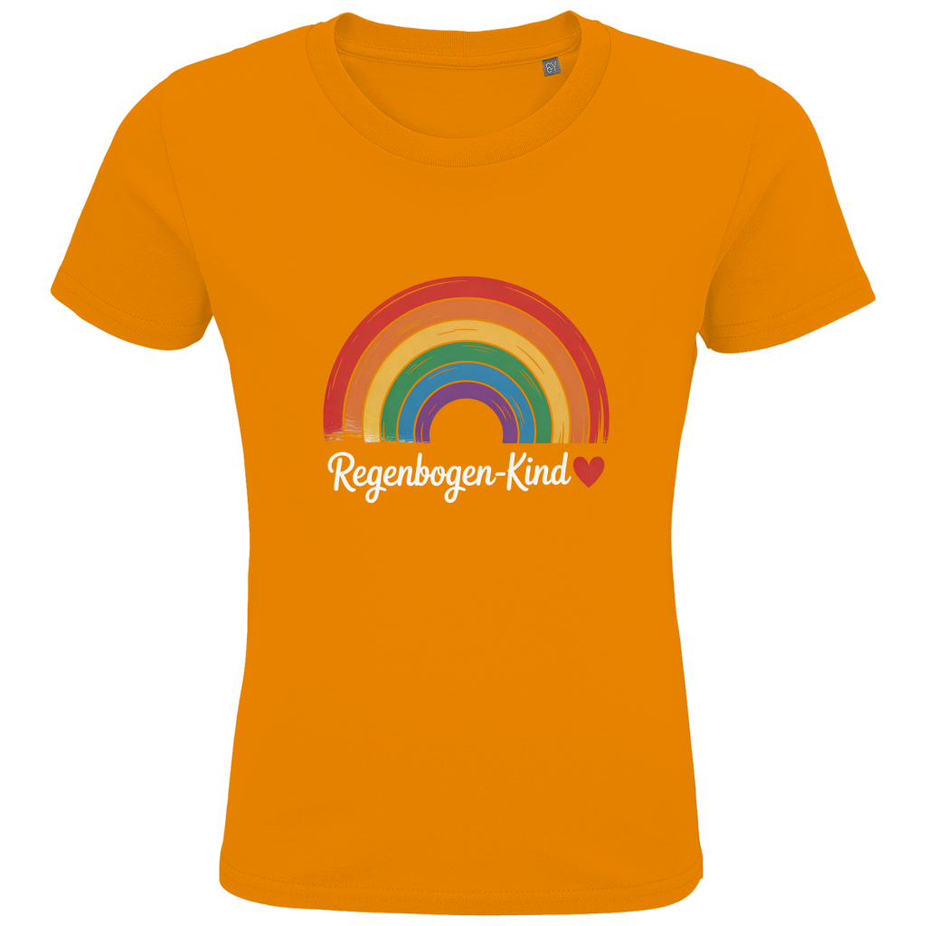 Kinder Bio T-Shirt „Regenbogen-Kind“ – Premium Kids Shirt aus Bio-Baumwolle | Nachhaltiges Motivshirt