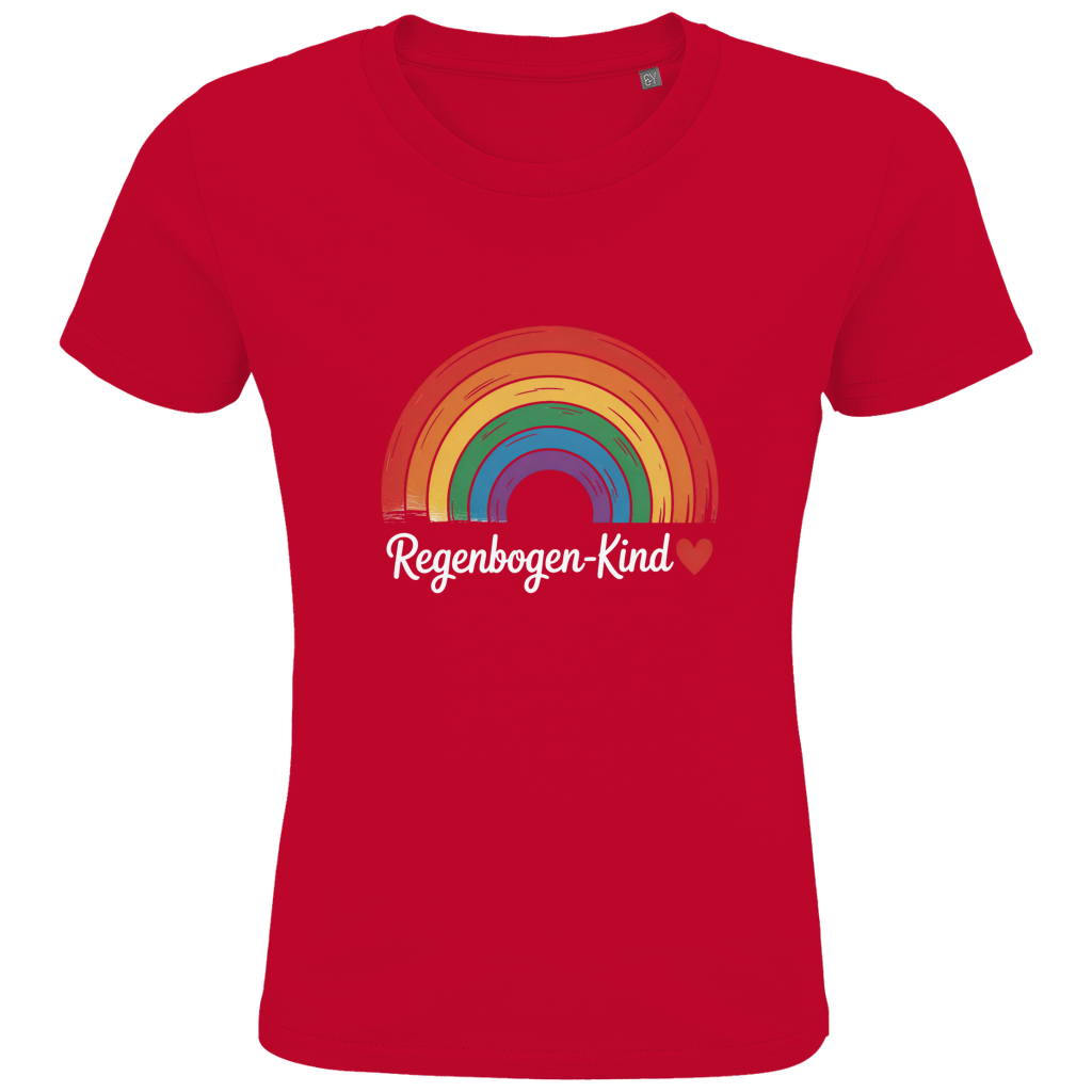 Kinder Bio T-Shirt „Regenbogen-Kind“ – Premium Kids Shirt aus Bio-Baumwolle | Nachhaltiges Motivshirt
