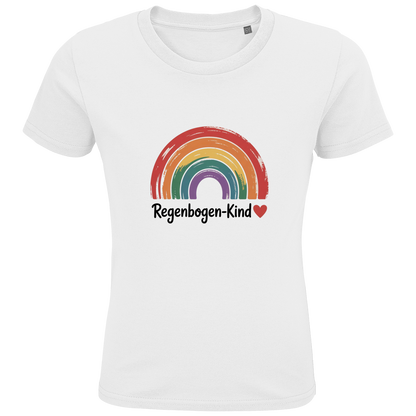 Kinder Bio T-Shirt „Regenbogen-Kind“ – Premium Kids Shirt aus Bio-Baumwolle | Nachhaltiges Motivshirt