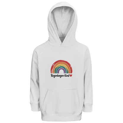 Kinder Bio Hoodie „Regenbogen-Kind“ – Premium Kids Hoodie aus Bio-Baumwolle | Nachhaltiger Motiv Hoodie