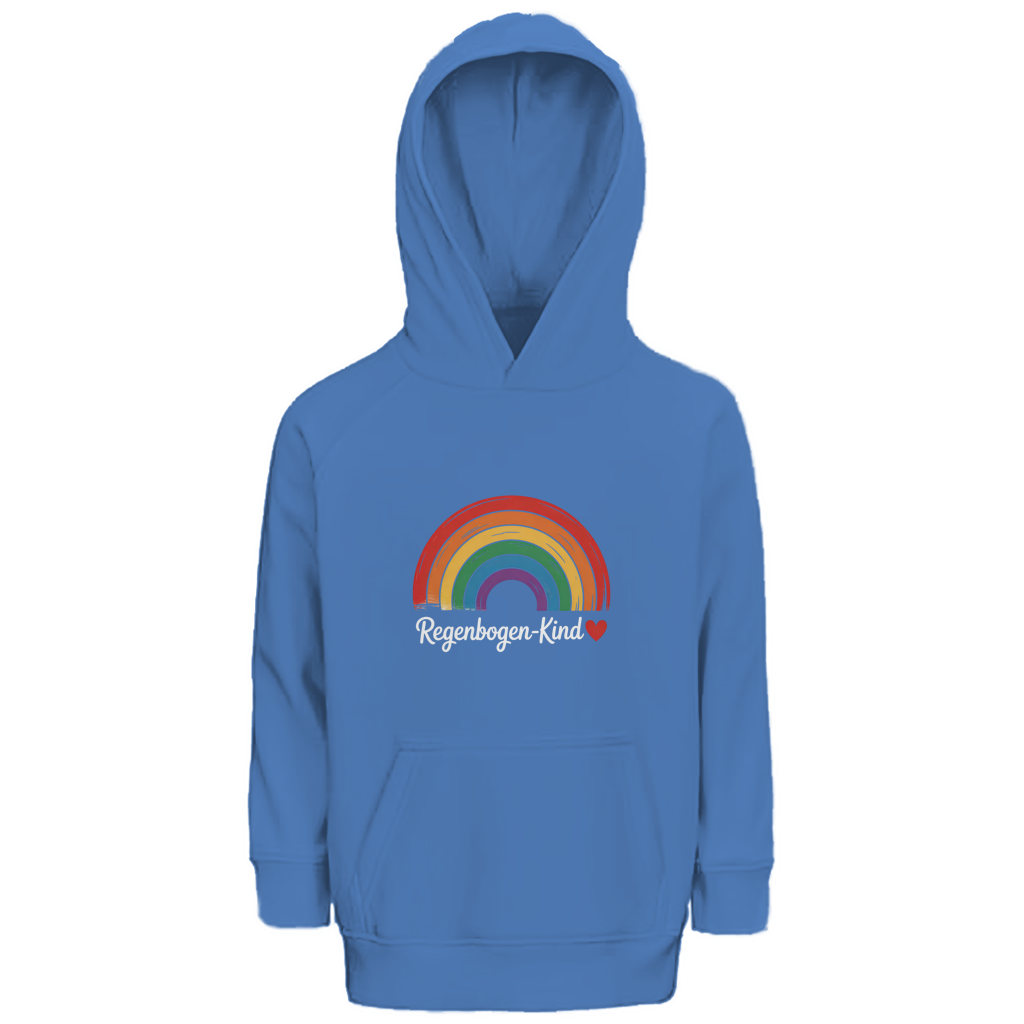 Kinder Bio Hoodie „Regenbogen-Kind“ – Premium Kids Hoodie aus Bio-Baumwolle | Nachhaltiger Motiv Hoodie