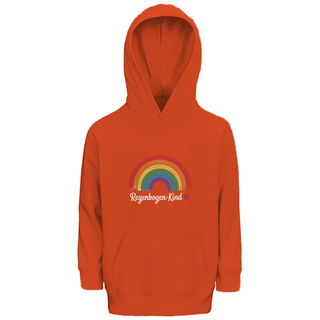 Kinder Bio Hoodie „Regenbogen-Kind“ – Premium Kids Hoodie aus Bio-Baumwolle | Nachhaltiger Motiv Hoodie