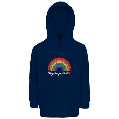 Kinder Bio Hoodie „Regenbogen-Kind“ – Premium Kids Hoodie aus Bio-Baumwolle | Nachhaltiger Motiv Hoodie