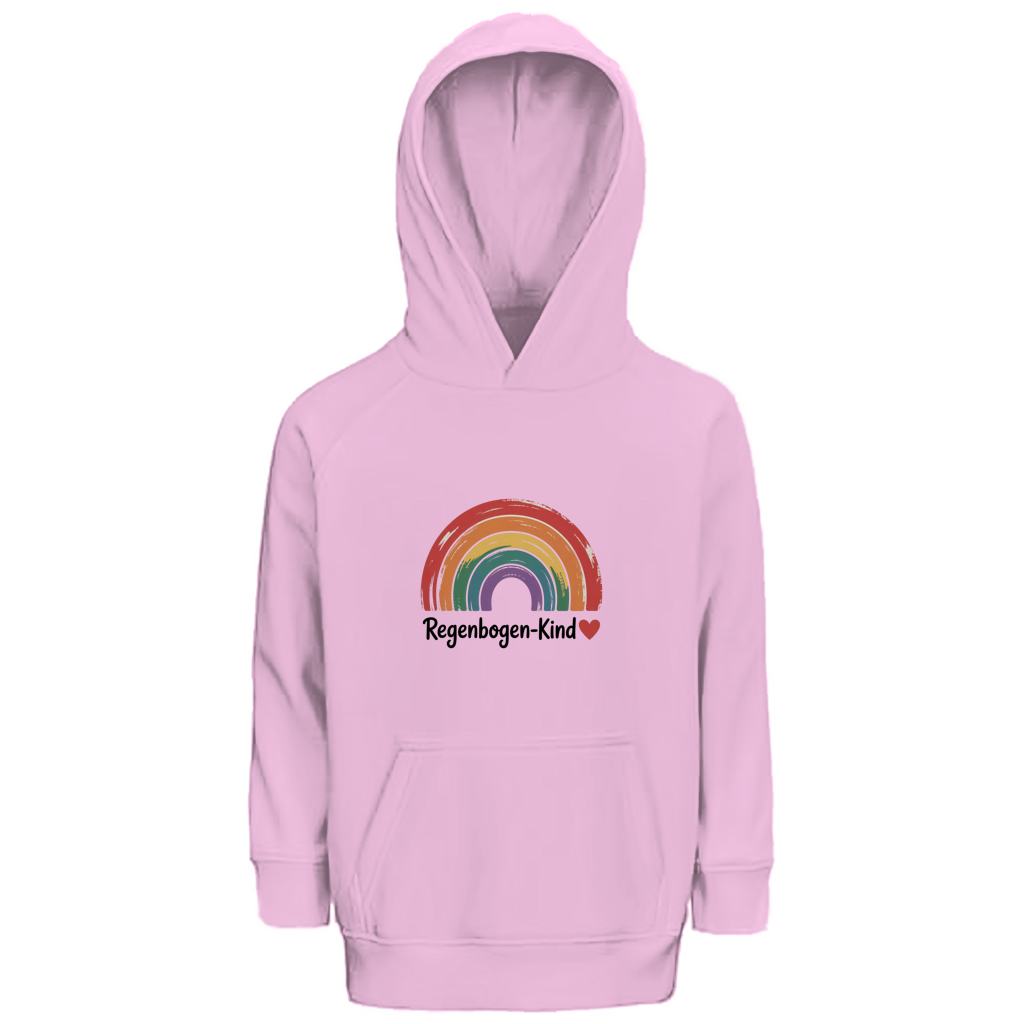 Kinder Bio Hoodie „Regenbogen-Kind“ – Premium Kids Hoodie aus Bio-Baumwolle | Nachhaltiger Motiv Hoodie