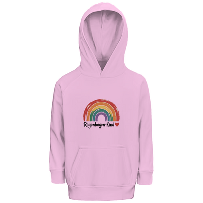 Kinder Bio Hoodie „Regenbogen-Kind“ – Premium Kids Hoodie aus Bio-Baumwolle | Nachhaltiger Motiv Hoodie