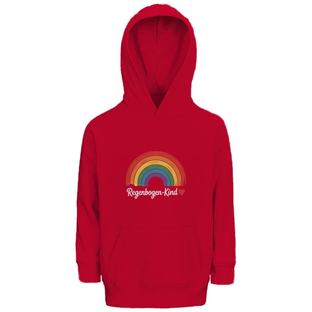 Kinder Bio Hoodie „Regenbogen-Kind“ – Premium Kids Hoodie aus Bio-Baumwolle | Nachhaltiger Motiv Hoodie