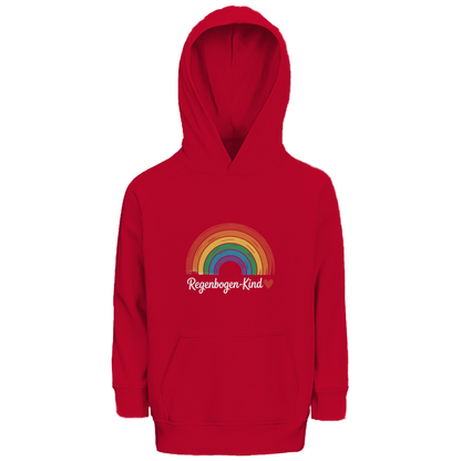 Kinder Bio Hoodie „Regenbogen-Kind“ – Premium Kids Hoodie aus Bio-Baumwolle | Nachhaltiger Motiv Hoodie