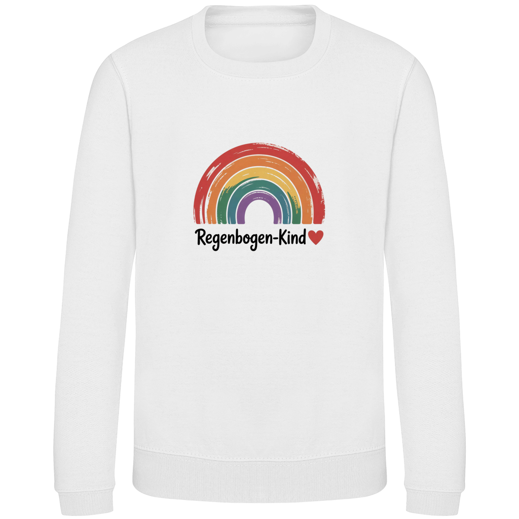 Kinder Sweatshirt „Regenbogen-Kind“ – Premium Kids Pullover | Nachhaltiges Motiv Sweatshirt
