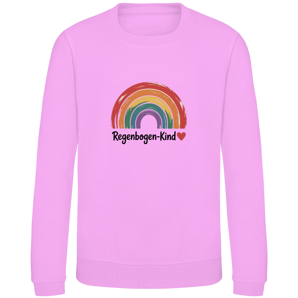 Kinder Sweatshirt „Regenbogen-Kind“ – Premium Kids Pullover | Nachhaltiges Motiv Sweatshirt