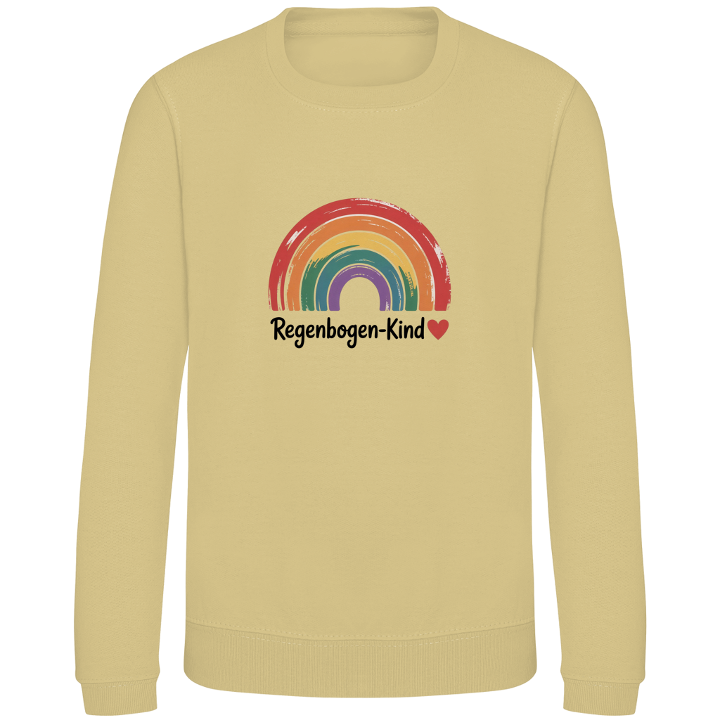 Kinder Sweatshirt „Regenbogen-Kind“ – Premium Kids Pullover | Nachhaltiges Motiv Sweatshirt