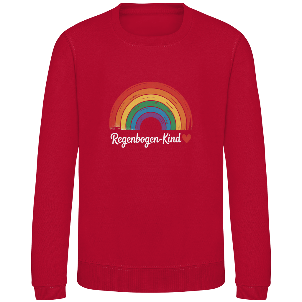 Kinder Sweatshirt „Regenbogen-Kind“ – Premium Kids Pullover | Nachhaltiges Motiv Sweatshirt