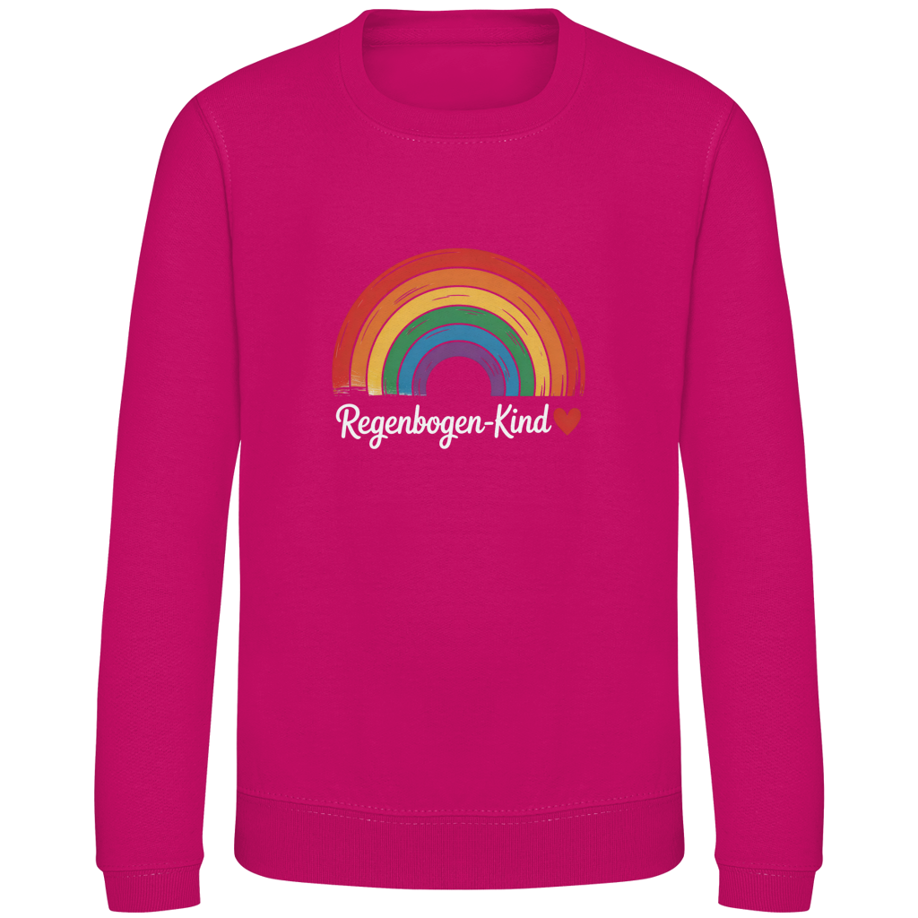 Kinder Sweatshirt „Regenbogen-Kind“ – Premium Kids Pullover | Nachhaltiges Motiv Sweatshirt