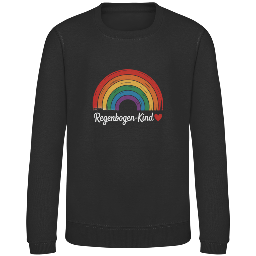 Kinder Sweatshirt „Regenbogen-Kind“ – Premium Kids Pullover | Nachhaltiges Motiv Sweatshirt