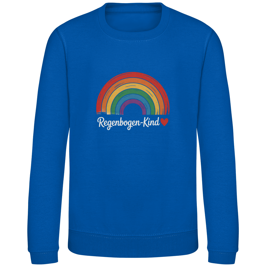Kinder Sweatshirt „Regenbogen-Kind“ – Premium Kids Pullover | Nachhaltiges Motiv Sweatshirt