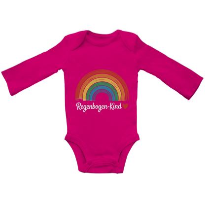 Baby Bio Langarm Body „Regenbogen-Kind“ – Premium Bodysuit aus Bio-Baumwolle | Nachhaltiger Baby Motiv Body