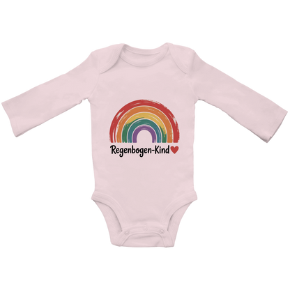 Baby Bio Langarm Body „Regenbogen-Kind“ – Premium Bodysuit aus Bio-Baumwolle | Nachhaltiger Baby Motiv Body