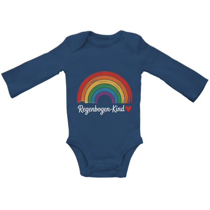 Baby Bio Langarm Body „Regenbogen-Kind“ – Premium Bodysuit aus Bio-Baumwolle | Nachhaltiger Baby Motiv Body