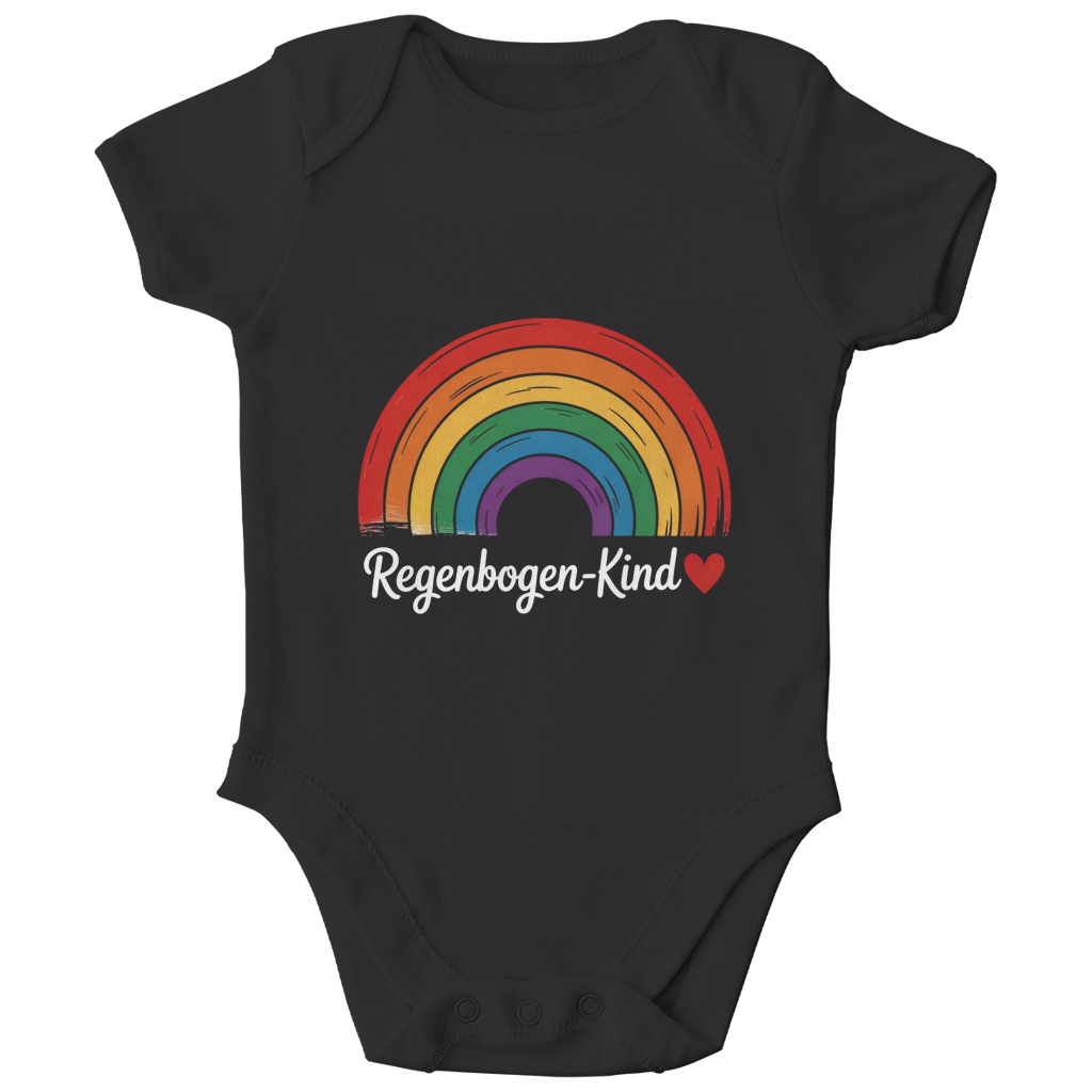 Kinder Bio Body „Regenbogen-Kind“ – Premium Bodysuit aus Bio-Baumwolle | Nachhaltiger Motiv Body