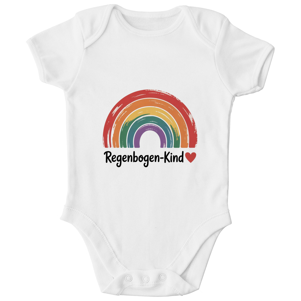 Kinder Bio Body „Regenbogen-Kind“ – Premium Bodysuit aus Bio-Baumwolle | Nachhaltiger Motiv Body