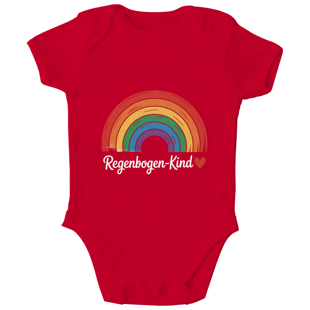 Kinder Bio Body „Regenbogen-Kind“ – Premium Bodysuit aus Bio-Baumwolle | Nachhaltiger Motiv Body