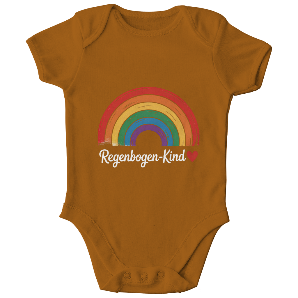 Kinder Bio Body „Regenbogen-Kind“ – Premium Bodysuit aus Bio-Baumwolle | Nachhaltiger Motiv Body